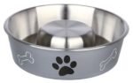 TRIXIE DOG BOWL SLOW FEED STAINLESS 1 L GREY