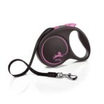 FLEXI RETRACTABLE TAPE LEASH 5M BLACK DESING L PINK